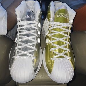 ADIDAS PRO MODEL GOLD AND SILVER